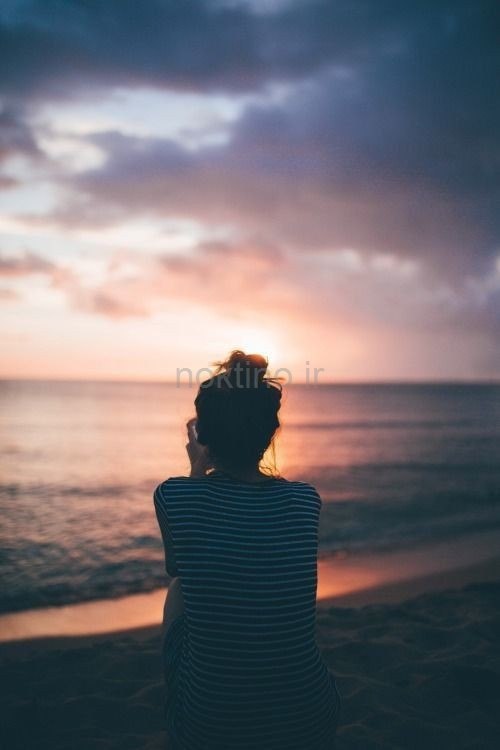 ژست عکس کنار دریا دخترانه با حجاب