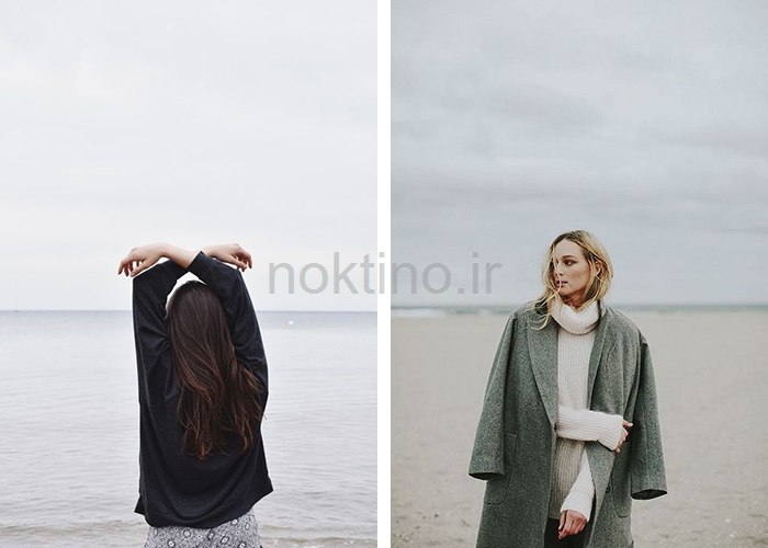 عکس دختر غمگین کنار دریا با متن