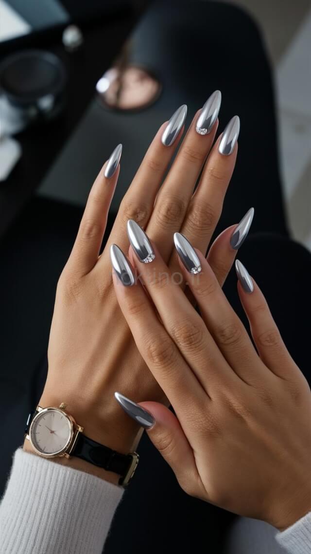 75 مدل ناخن کروم کلیر